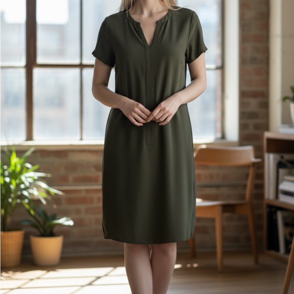 Tahari Olive Midi Dress